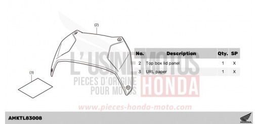 KIT,PANEL TOP BOX(AL) ADV350AS de 2025